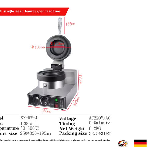 Eiswaffelmaschine 1200w - eiswaffelmaschine,